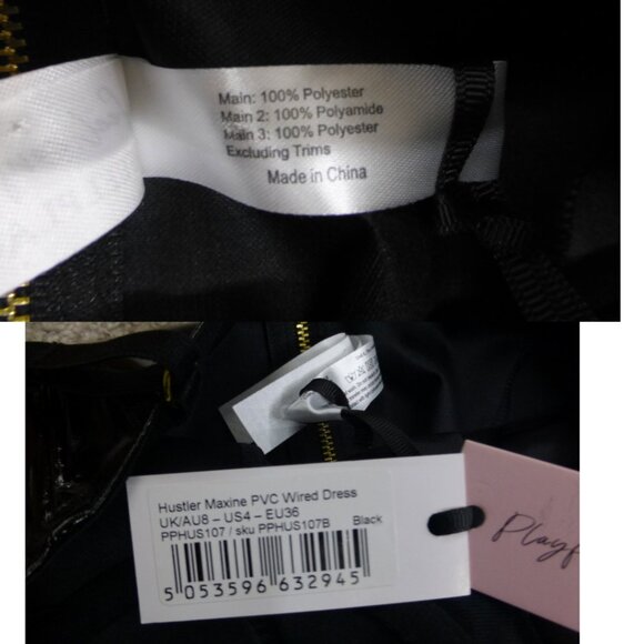 NWT Hustler Black Maxine Faux Leather Wired Dress (Size 4) - Picture 7 of 15